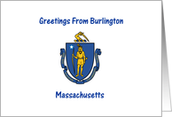 Massachusetts - City of Burlington - Flag - Souvenir Card