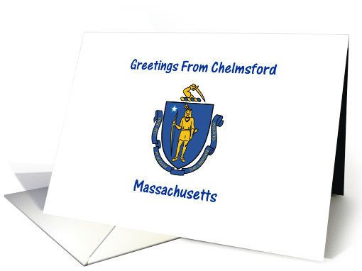 Massachusetts - City of Chelmsford - Flag - Souvenir card (551754)