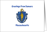 Massachusetts - Town of Danvers - Flag - Souvenir Card