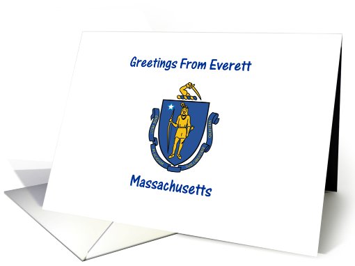 Massachusetts - City of Everett - Flag - Souvenir card (551772)