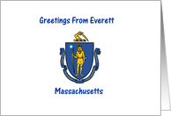 Massachusetts - City of Everett - Flag - Souvenir Card