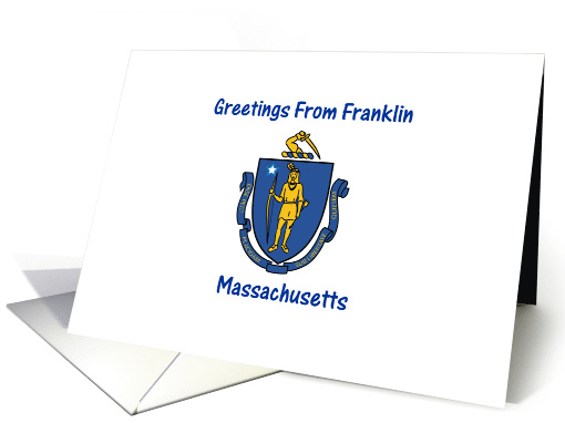 Massachusetts - City of Franklin - Flag - Souvenir card (551789)