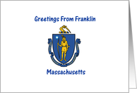 Massachusetts - City of Franklin - Flag - Souvenir Card