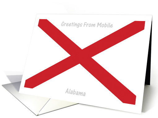 Alabama  - City of Mobile - Flag - Souvenir card (551824)
