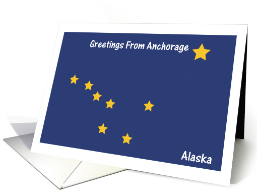 Alaska - City of Anchorage - Flag - Souvenir card (551866)