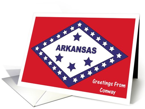 Arkansas  - City of Conway - Flag - Souvenir card (551948)