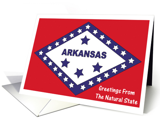 Arkansas  - The Natural State - Flag - Souvenir card (552159)