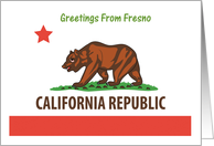 California - City of Fresno - Flag - Souvenir Card