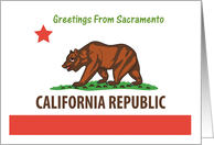 California - City of Sacramento - Flag - Souvenir Card