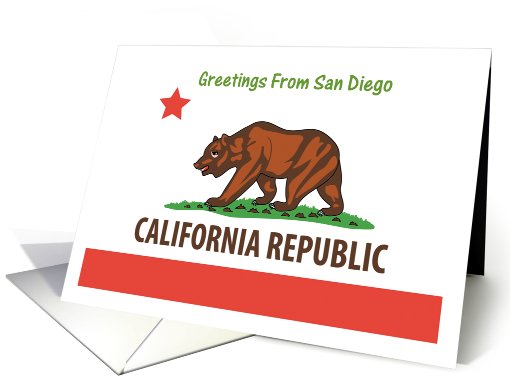 California - City of San Diego - Flag - Souvenir card (552218)