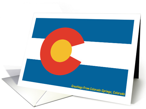Colorado - City of Colorado Springs - Flag - Souvenir card (552245)