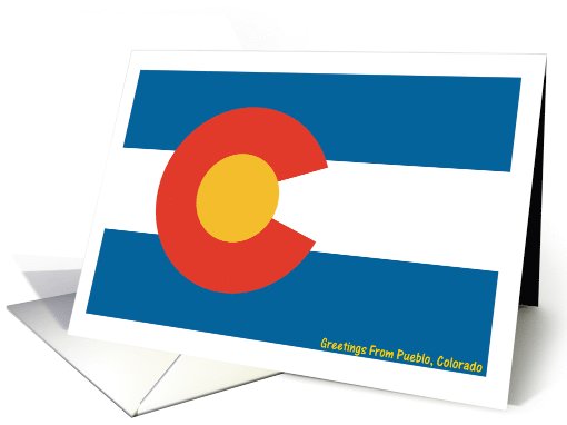 Colorado - City of Pueblo - Flag - Souvenir card (552252)