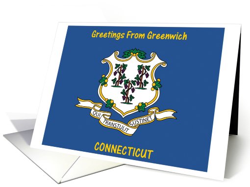 Connecticut - City of Greenwich - Flag - Souvenir card (552297)