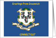 Connecticut - City of Greenwich - Flag - Souvenir Card