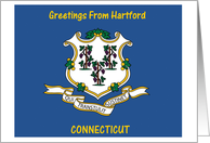 Connecticut - City of Hartford - Flag - Souvenir Card