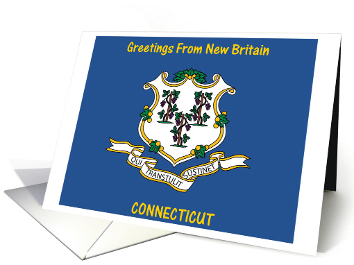 Connecticut - City of New Britain - Flag - Souvenir card (552299)