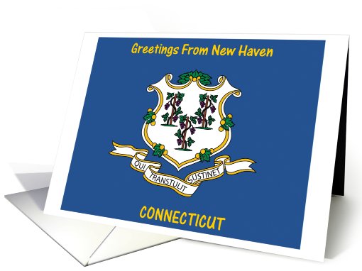 Connecticut - City of New Haven - Flag - Souvenir card (552300)