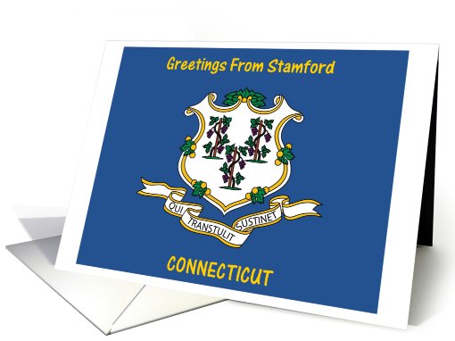 Connecticut - City of Stamford - Flag - Souvenir card (552303)