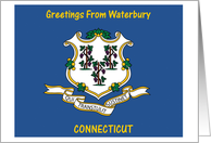 Connecticut - City of Waterbury - Flag - Souvenir Card