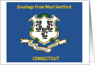 Connecticut - City of West Hartford - Flag - Souvenir Card