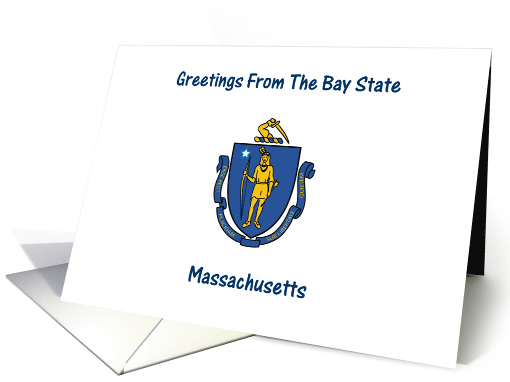 Massachusetts - The Bay State - Flag - Souvenir card (552352)