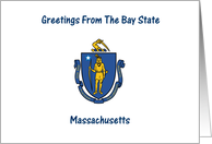 Massachusetts - The Bay State - Flag - Souvenir Card