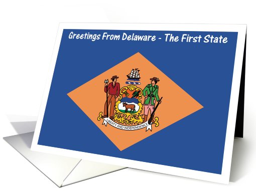 Delaware - The First State - Flag - Souvenir card (552355)