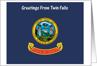Idaho - City of Twin Falls - Flag - Souvenir Card