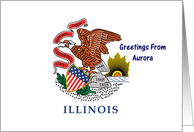 Illinois - City of Aurora - Flag - Souvenir Card