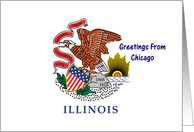 Illinois - City of Chicago - Flag - Souvenir Card