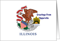 Illinois - City of Naperville - Flag - Souvenir Card