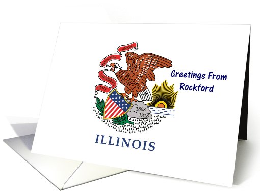 Illinois - City of Rockford - Flag - Souvenir card (552717)