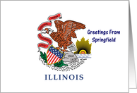 Illinois - City of Springfield - Flag - Souvenir Card