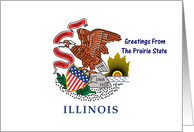 Illinois - The Prairie State - Flag - Souvenir Card