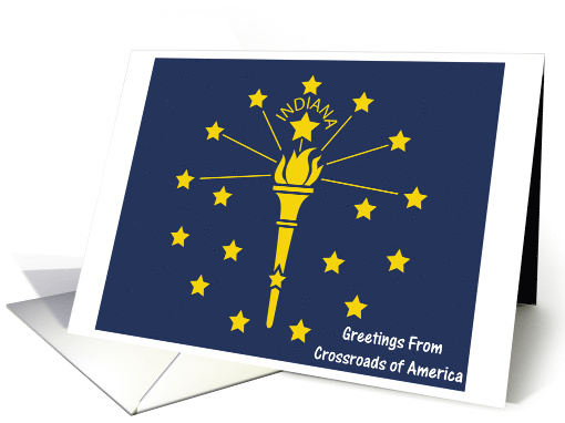 Indiana - Crossroads of America - Flag - Souvenir card (552735)