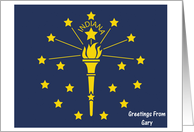 Indiana - City of Gary - Flag - Souvenir Card