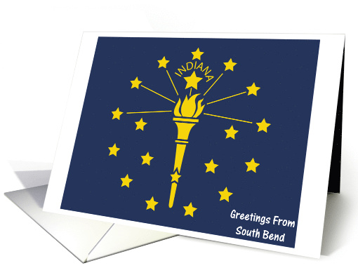 Indiana - City of South Bend - Flag - Souvenir card (552759)
