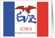 Iowa - City of Council Bluffs - Flag - Souvenir Card