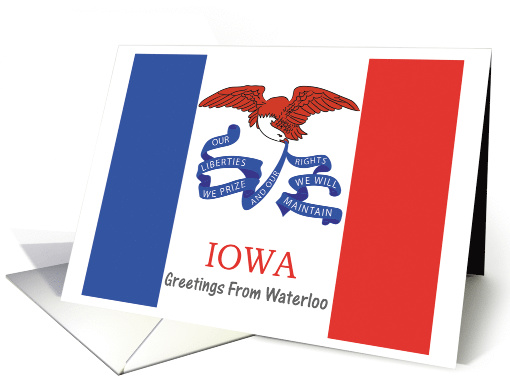 Iowa - City of Waterloo - Flag - Souvenir card (552797)