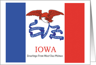 Iowa - City of West Des Moines - Flag - Souvenir Card