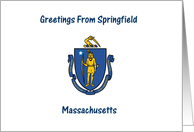 Massachusetts - City of Springfield - Flag - Souvenir Card