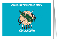 Oklahoma - City of Broken Arrow - Flag - Souvenir Card