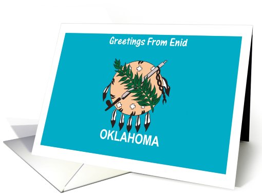 Oklahoma - City of Enid - Flag - Souvenir card (552918)