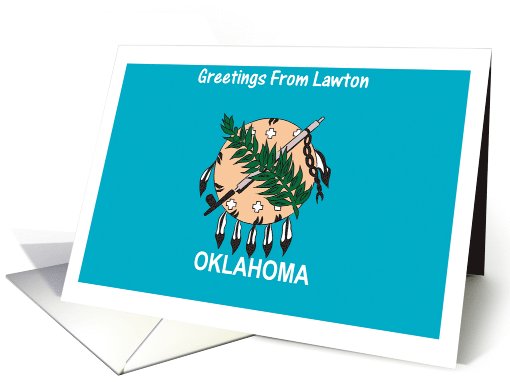 Oklahoma - City of Lawton - Flag - Souvenir card (552920)