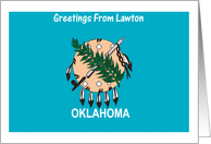 Oklahoma - City of Lawton - Flag - Souvenir Card