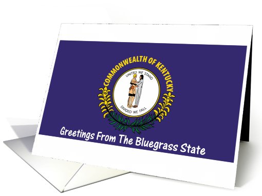 Kentucky - The Bluegrass State - Flag - Souvenir card (552991)