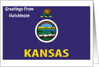 Kansas - City of Hutchinson - Flag - Souvenir Card