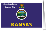 Kansas - City of Kansas - Flag - Souvenir Card