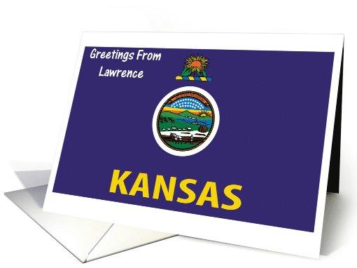 Kansas - City of Lawrence - Flag - Souvenir card (553026)