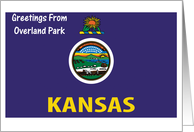 Kansas - City of Overland Park - Flag - Souvenir Card